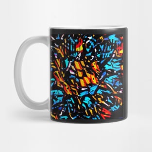 Electric Storm. Abstract design featuring bold primary colors. Mug